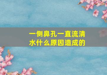 一侧鼻孔一直流清水什么原因造成的