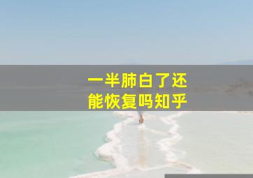 一半肺白了还能恢复吗知乎