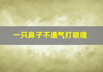 一只鼻子不通气打喷嚏