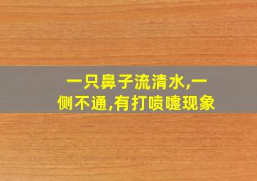 一只鼻子流清水,一侧不通,有打喷嚏现象