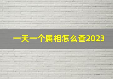 一天一个属相怎么查2023