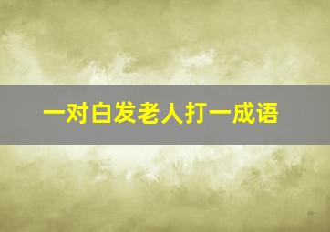 一对白发老人打一成语