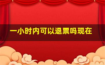 一小时内可以退票吗现在