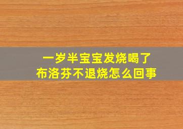 一岁半宝宝发烧喝了布洛芬不退烧怎么回事