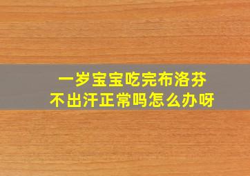 一岁宝宝吃完布洛芬不出汗正常吗怎么办呀