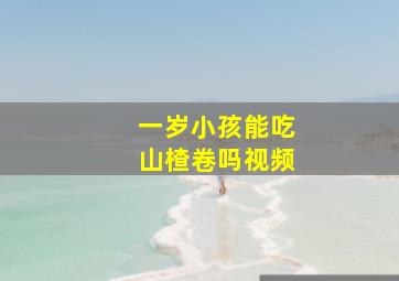 一岁小孩能吃山楂卷吗视频