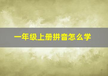 一年级上册拼音怎么学