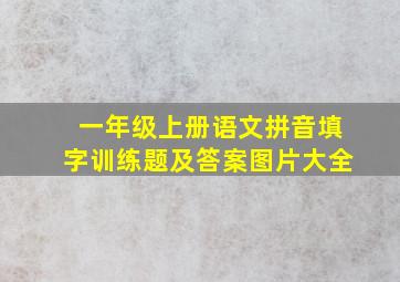 一年级上册语文拼音填字训练题及答案图片大全