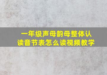 一年级声母韵母整体认读音节表怎么读视频教学