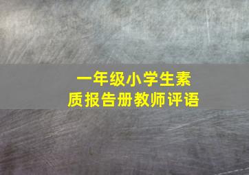 一年级小学生素质报告册教师评语