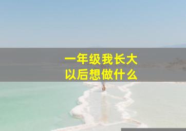 一年级我长大以后想做什么