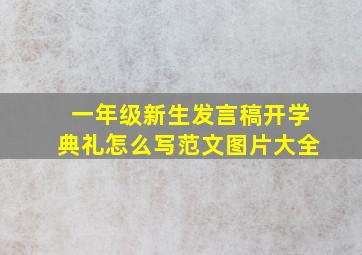 一年级新生发言稿开学典礼怎么写范文图片大全