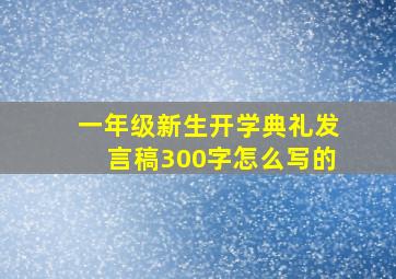 一年级新生开学典礼发言稿300字怎么写的