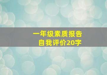 一年级素质报告自我评价20字