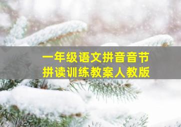 一年级语文拼音音节拼读训练教案人教版