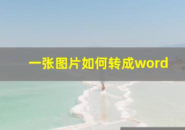 一张图片如何转成word