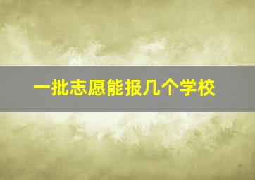 一批志愿能报几个学校