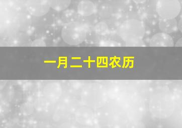 一月二十四农历