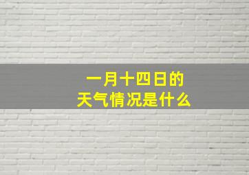 一月十四日的天气情况是什么