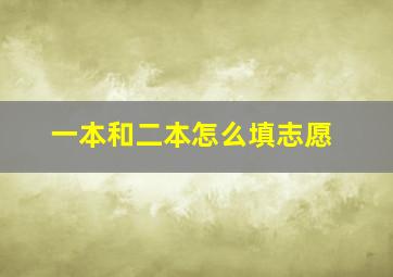 一本和二本怎么填志愿