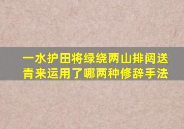 一水护田将绿绕两山排闼送青来运用了哪两种修辞手法