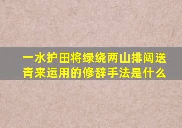 一水护田将绿绕两山排闼送青来运用的修辞手法是什么