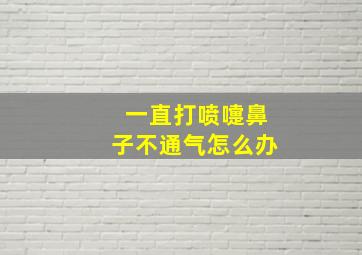 一直打喷嚏鼻子不通气怎么办