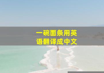 一碗面条用英语翻译成中文