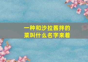 一种和沙拉酱拌的菜叫什么名字来着