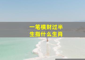 一笔横财过半生指什么生肖