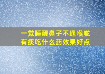 一觉睡醒鼻子不通喉咙有痰吃什么药效果好点