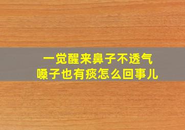 一觉醒来鼻子不透气嗓子也有痰怎么回事儿