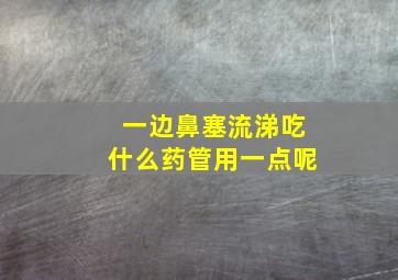 一边鼻塞流涕吃什么药管用一点呢