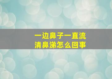 一边鼻子一直流清鼻涕怎么回事