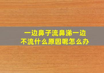 一边鼻子流鼻涕一边不流什么原因呢怎么办