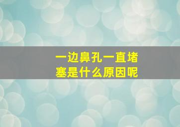 一边鼻孔一直堵塞是什么原因呢