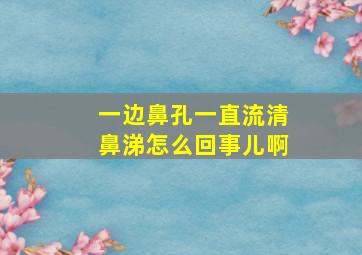 一边鼻孔一直流清鼻涕怎么回事儿啊