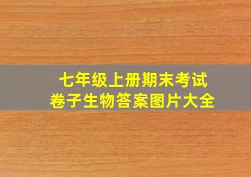 七年级上册期末考试卷子生物答案图片大全