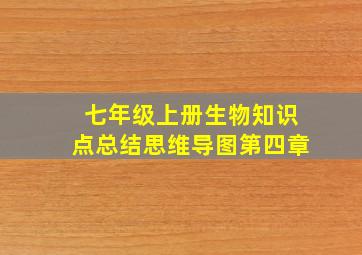 七年级上册生物知识点总结思维导图第四章