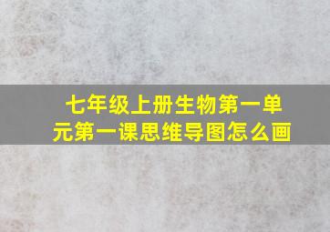 七年级上册生物第一单元第一课思维导图怎么画