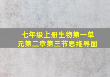 七年级上册生物第一单元第二章第三节思维导图