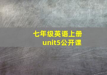 七年级英语上册unit5公开课