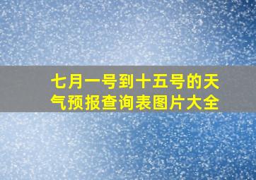 七月一号到十五号的天气预报查询表图片大全