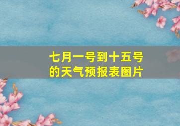 七月一号到十五号的天气预报表图片