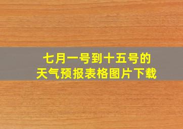 七月一号到十五号的天气预报表格图片下载