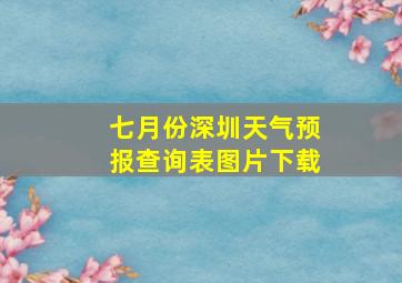 七月份深圳天气预报查询表图片下载