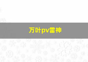 万叶pv雷神