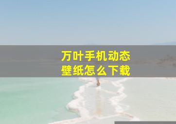 万叶手机动态壁纸怎么下载