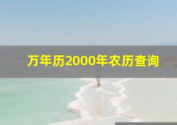 万年历2000年农历查询