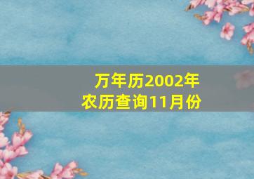 万年历2002年农历查询11月份